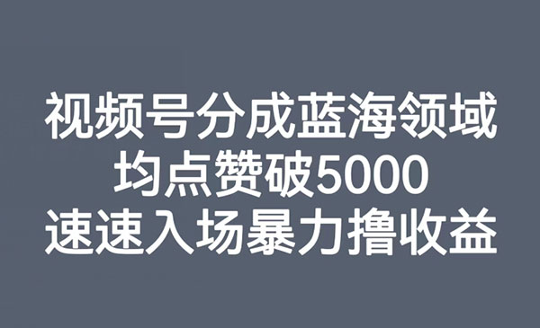 《视频号分成蓝海项目》均点赞破5000，速速入场暴力撸收益_wwz