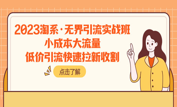 《淘系·无界引流实战班》小成本大流量，低价引流快速拉新收割_wwz