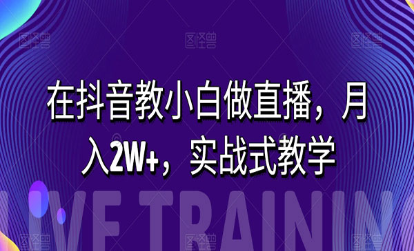 《在抖音教小白做直播项目》月入2W+，实战式教学_wwz