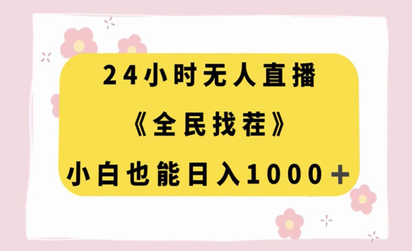 《24小时无人直播项目》全民找茬，小白也能日入1000+_wwz