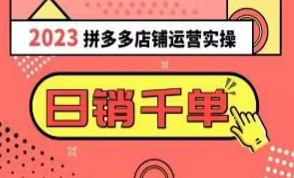 《2023拼多多运营实操》每天30分钟日销1000＋，爆款选品技巧大全_wwz