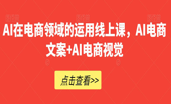 《​AI电商文案+AI电商视觉》AI在电商领域的运用线上课_wwz
