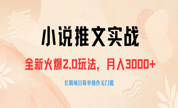 《小说推广软件》零粉丝可变现，月入3000+，小白当天即上手_wwz