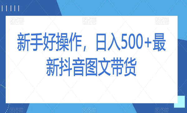 《新手抖音图文带货日入500+》_wwz