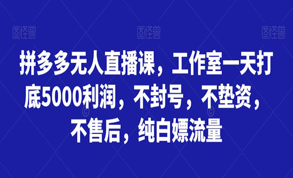 《拼多多无人直播打底5000不封号》_wwz