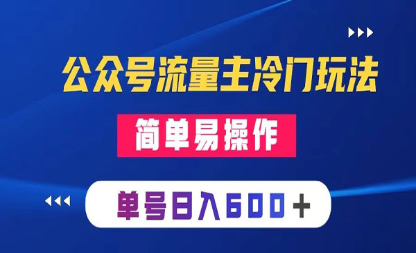 《公众号流量主冷门玩法》_wwz