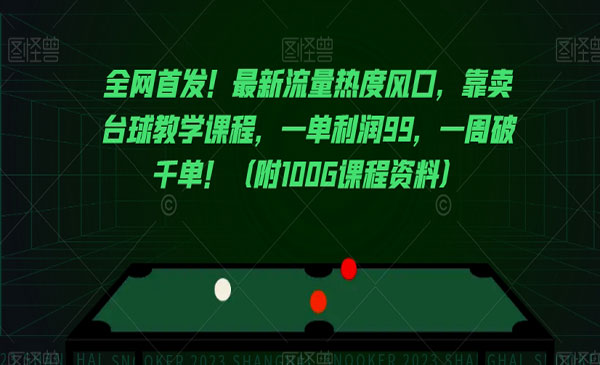 《台球教学变现项目》_wwz