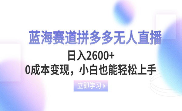 《拼多多无人直播0成本变现》_wwz