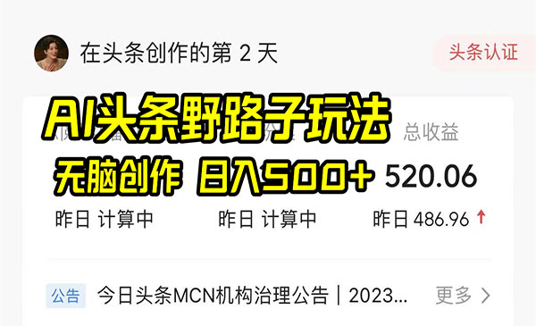 《AI头条野路子玩法》_wwz