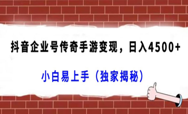 《抖音企业号手游变现》_wwz