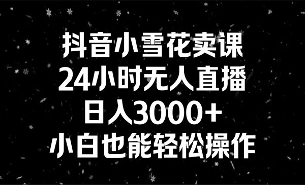 《抖音小雪花无人直播卖课》_wwz