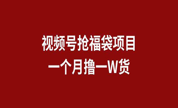 《视频号撸福袋项目》_wwz