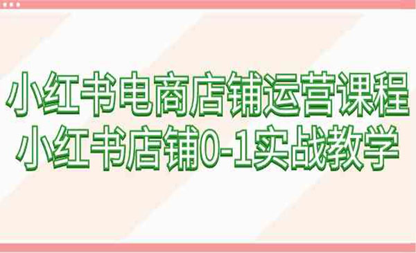《小红书店铺0-1实战教学》_wwz