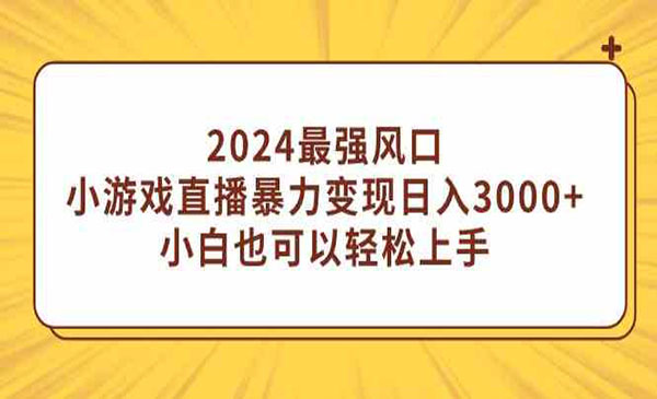 《小游戏直播暴力变现》_wwz