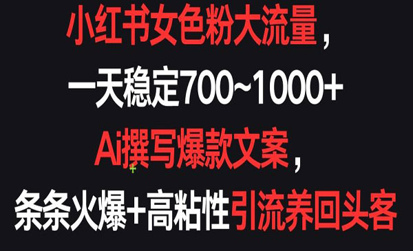 《小红书大流量女粉项目》_wwz