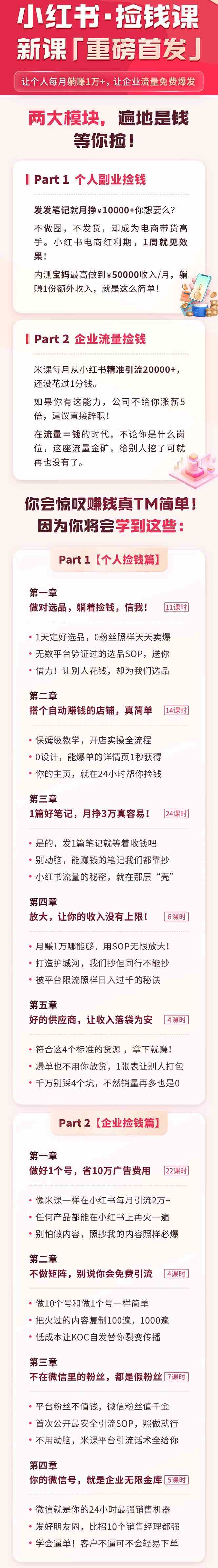 米课·小红书之检钱课：从0开始实测每月多赚1.5w起步！价值2680